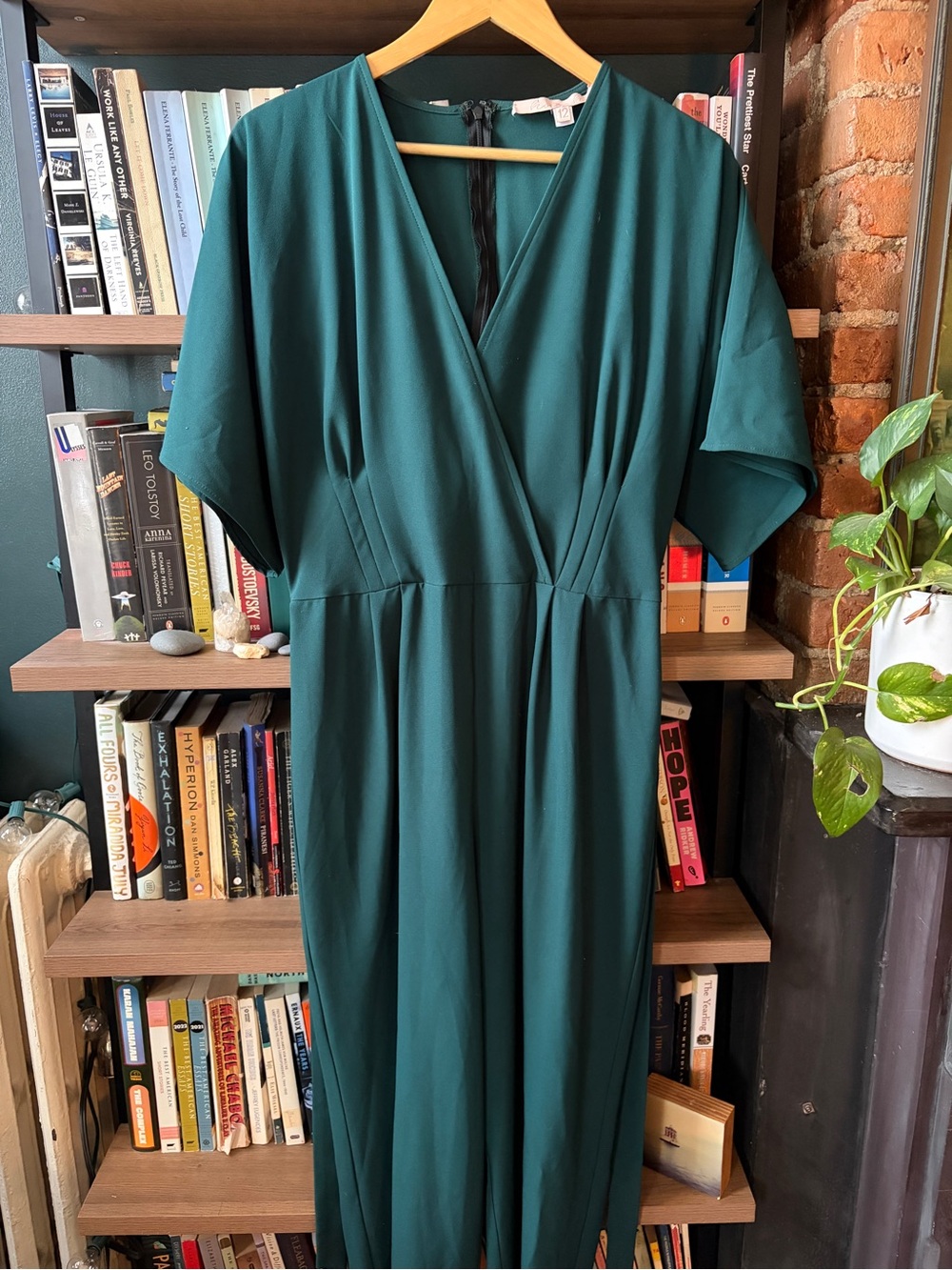 Anthropologie Deep Teal Wrap Maxi Dress